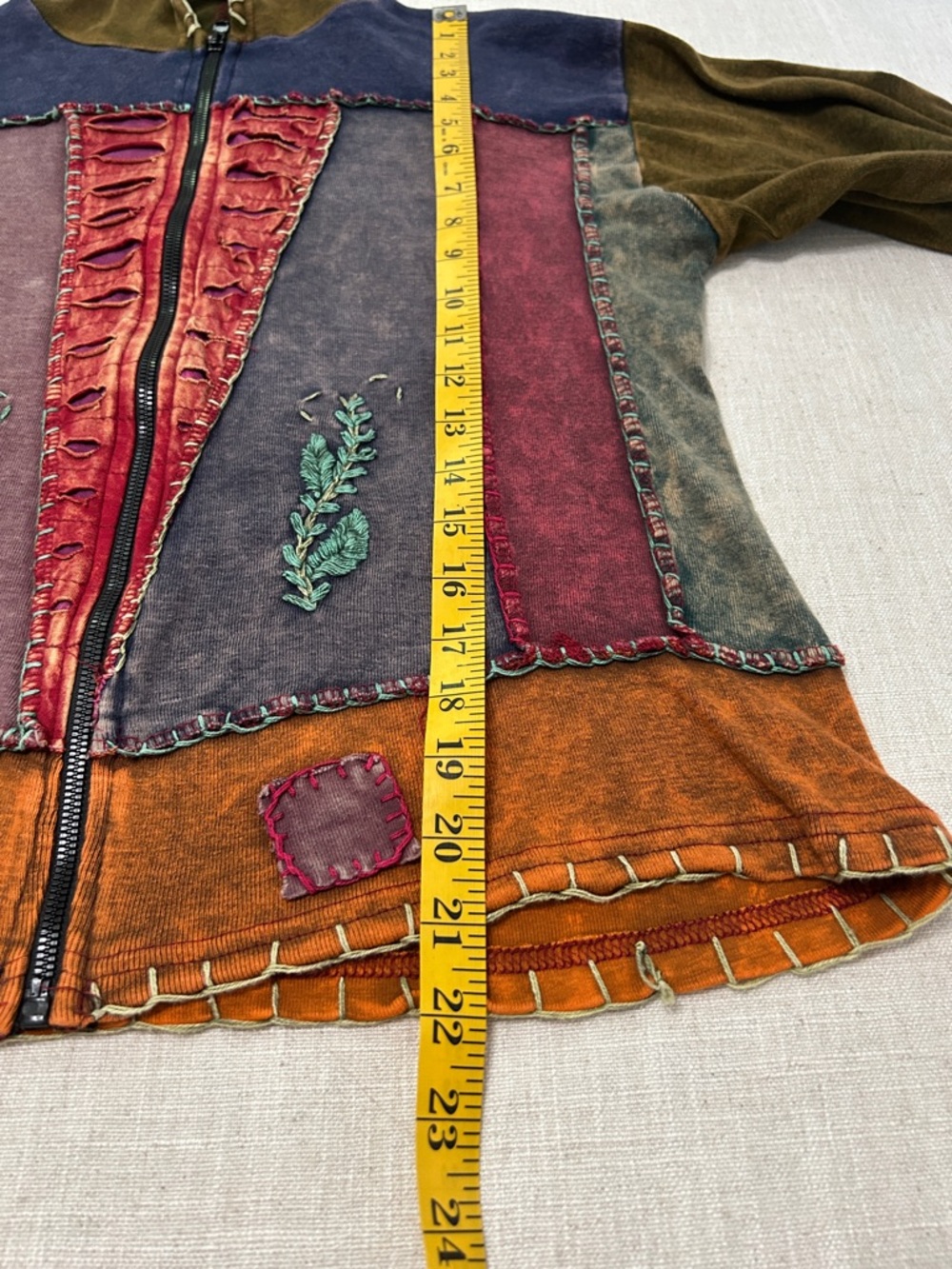 Vintage Y2K Bohemian Hoodie Patchwork Festival Witchy Elfin Embroidered - Picture 8 of 16